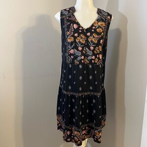 Style & Co. Black Pleated Tiered Sundress